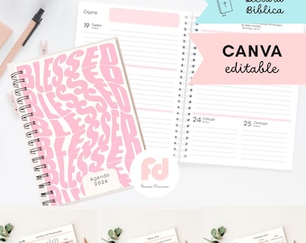 Editable Christian Agenda in Canva 2026 - Digital file - PDF agendas - Binding