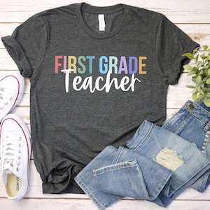 Hello first grade, first day of school shirt, 1st grade teacher tee, first grade teacher shirt, back to school shirt, team teacher unisex