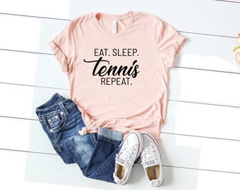 Eat Sleep Tennis Repeat T Shirt Player Training Various Colours Tee Kids T-Shirt 