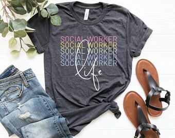 Camisa de vida de trabajador social, camisa de trabajador social, regalo para trabajador social, trabajo social, tanque, compañero de trabajo, camiseta de trabajador social,