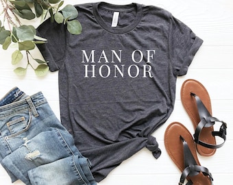 Mann der Ehre Shirt, Trauzeuge Shirt, Junggesellenabschied Shirt, Hochzeit Party, Bräutigam Party, Trauzeuge Geschenk, Hochzeitszeremonie, Bridesman Tshirts