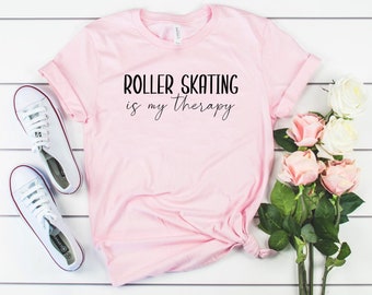 Roller skating is my therapy funny roller skating shirt party shirt roller skating gift, roller derby shirt, skating party