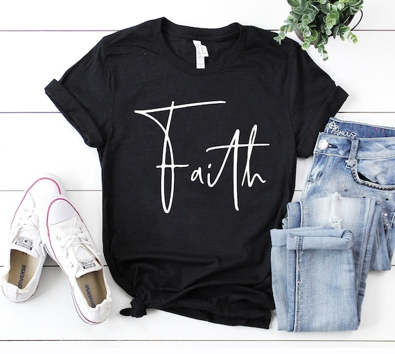 Faith word tee faith t-shirt religious shirt jesus lover gift christian t-shirt christian love grace shirt