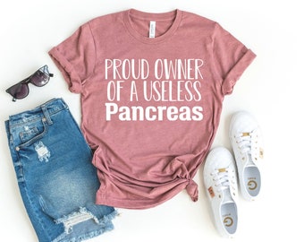 Lustiges Pankreas Shirt, lustiges Geschenk für Diabetiker, nutzloses Pankreas Shirt, Pankreas T-Shirt, Diabetes Bewusstsein, Diabetes Kämpfer Überleben Shirt