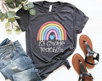 Hello first grade, team teacher shirt, first grade teacher shirt, 1st grade teacher tee, first day of school shirt, back to school shirt