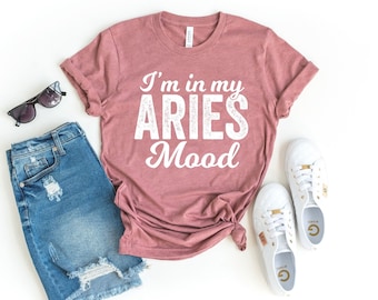 Widder Shirt Geschenk für Widder Liebhaber Widder tee Widder Geschenke Astrologie Shirt Sternzeichen Shirt Widder Sternzeichen i'm in my Widder Stimmung Shirt