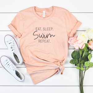 Swimming gift swimmer shirt swimmer gift swim team shirt swim coach shirt eat sleep swim repeat