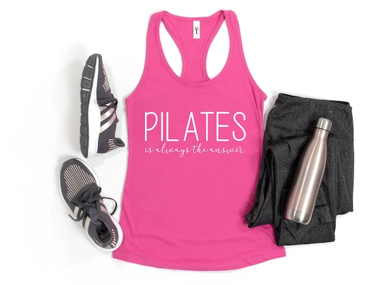 Pilates is always the answer racerback pilates mom shirt pilates tank pilates gift funny pilates tanks for women pilates workout yoga