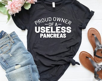 Lustiges Pankreas Shirt, lustiges Geschenk für Diabetiker, nutzloses Pankreas Shirt, Pankreas T-Shirt, Diabetes Bewusstsein, Diabetes Kämpfer Überleben Shirt gg