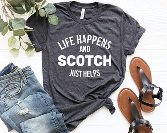 Geschenkidee für Whisky-Liebhaber: Whisky hilft bei allen Lebenslagen, Vintage-Whisky-Shirt, Whisky-Top, Whisky-T-Shirt, süßes Whisky-Shirt, lustiges Whisky-Shirt