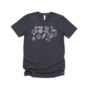 Kiemen shirt kiem tee bacteriën tee microbiologie germaphobe wetenschap shirt biologie shirt grappige bacteriën shirt medische med school shirt