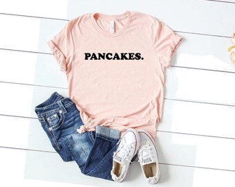 Panquecas. camisa panqueca camisa amante do café da manhã panqueca presente panqueca mãe fim de semana camiseta engraçado pai presente moderno