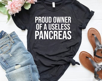 Unbrauchbares Pankreas Shirt, lustiges Pankreas Shirt, lustiges Geschenk für Diabetiker, Pankreas T-Shirt, Diabetes Bewusstsein, Diabetes Kämpfer Überleben Shirt gg