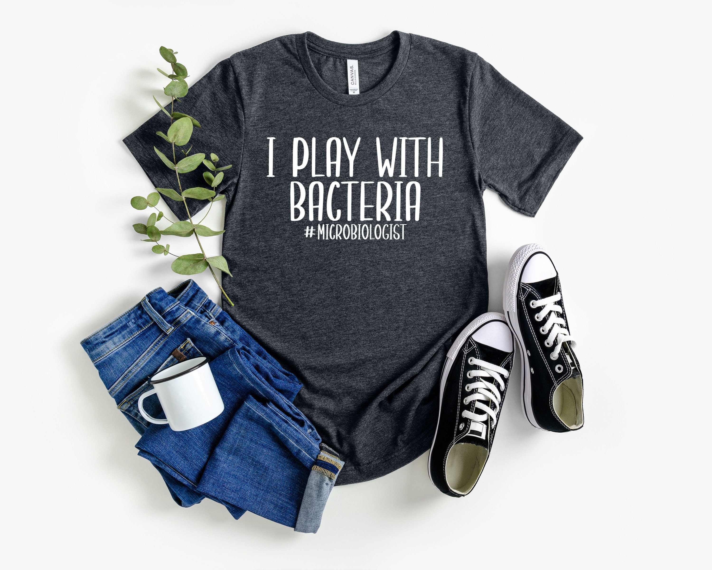 Lustiges Bakterien Shirt ich spiele mit Bakterien - Mikrobiogist Shirt Mikrobiologie keimphobisch Wissenschaft Shirt Biologie med Schule Geschenk Apotheker Shirt