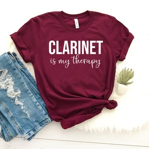 Clarinete es mi camisa de terapia divertida camisa de clarinete divertido regalo de clarinetista para clarinetista divertido regalo de camisa de clarinete para profesor de música