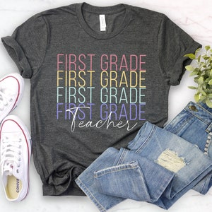 First day of school shirt, hello first grade, 1st grade teacher tee, back to school shirt, team teacher shirt, first grade teacher shirt