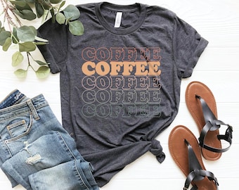 Süßes Kaffee T-Shirt Frauen Shirt Muttertagsgeschenk Mama Grafik T-Shirt Geschenk für Kaffeeliebhaber Kaffeetrinker Shirt Lustiges Kaffee Shirt