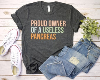 Lustiges Pankreas Shirt, lustiges Geschenk für Diabetiker, nutzloses Pankreas Shirt Pankreas T-Shirt lustiges Diabetes Bewusstsein, Diabetes Kämpfer Überleben Shirt