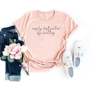 Knitting gifts knitting shirts knitting shirt easily distracted by knitting knitting shirt funny knitting gift for knitter gift knitting