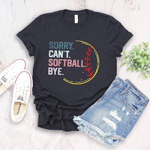 Zabawna koszulka do softballu, urocze koszulki do softballu, przepraszam, nie mogę grać w softball, zabawne koszulki dla mam grających w baseball, drużyny softballu kobiet, prezenty dla drużyn