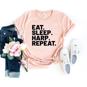 Manger dormir harpe répétition chemise musicien mignon chemise harpe instrument cadeau chemise harpe joueur harpe musicien cadeau pour harpiste harpe vie chemise