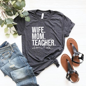 Wife mom teacher tee, homeschool shirt, back to school shirt, homeschool gift, wife mama shirt, homeschool mama shirt, homeschooling mom
