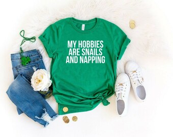 Camisa de caracol, regalo de amante de los caracoles, camiseta de caracol, camiseta de caracol, camiseta de caracol, mis pasatiempos son los caracoles y la siesta