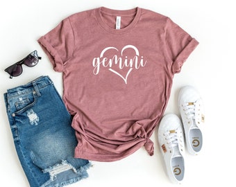 Koszulka zodiaku Gemini love zabawna koszulka zodiaku ładny prezent Gemini dla Gemini love love koszulka Gemini love bycie Gemini