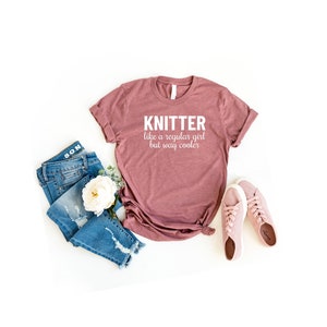 Knitting tee knitting gifts knitting shirt knitting tshirt knitter like a normal girl but way cooler funny gift for knitter gift knitting