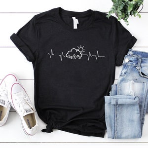 Cute meteorology shirt meteorology gift meteorology student science meteorology heartbeat shirt