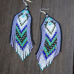 Lavender Dream Boho Fringe Earrings