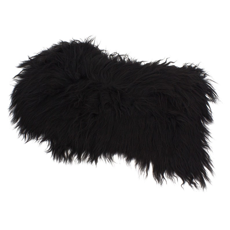Icelandic sheepskin black long-floorwhite tanning