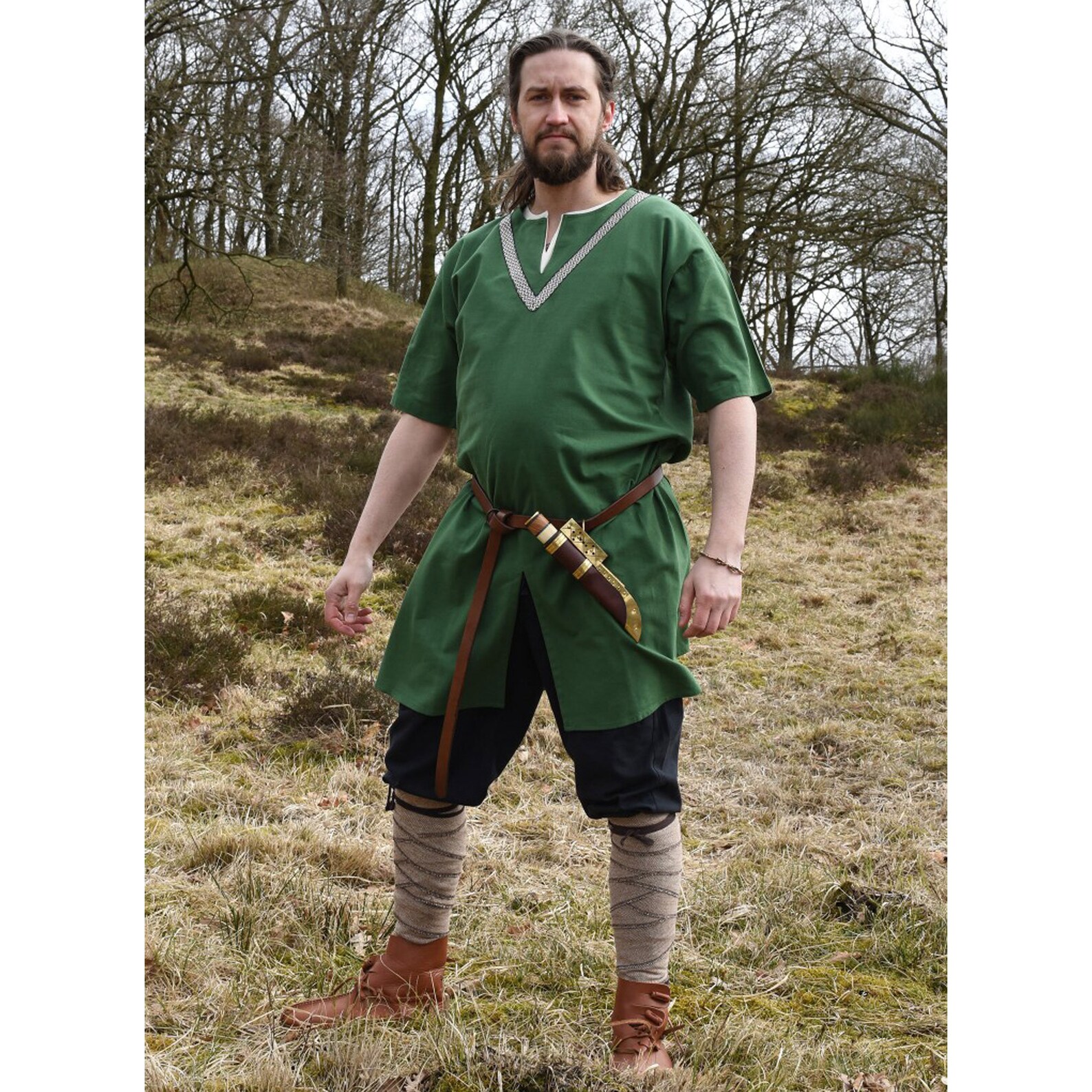 Medieval Tunic Ailrik With Border Short-sleeved Made of - Etsy