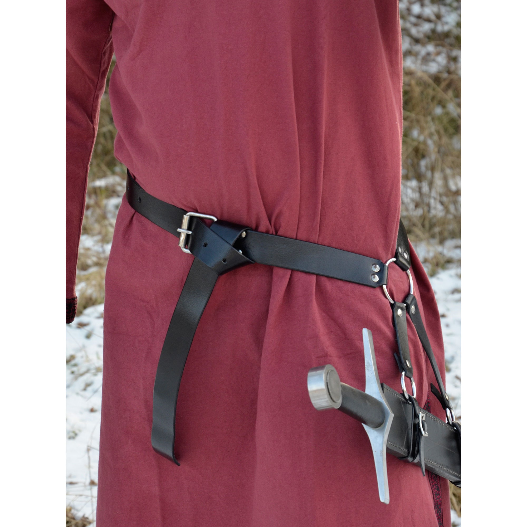 Medieval Sword Belt Made of Black Leather -  Canada