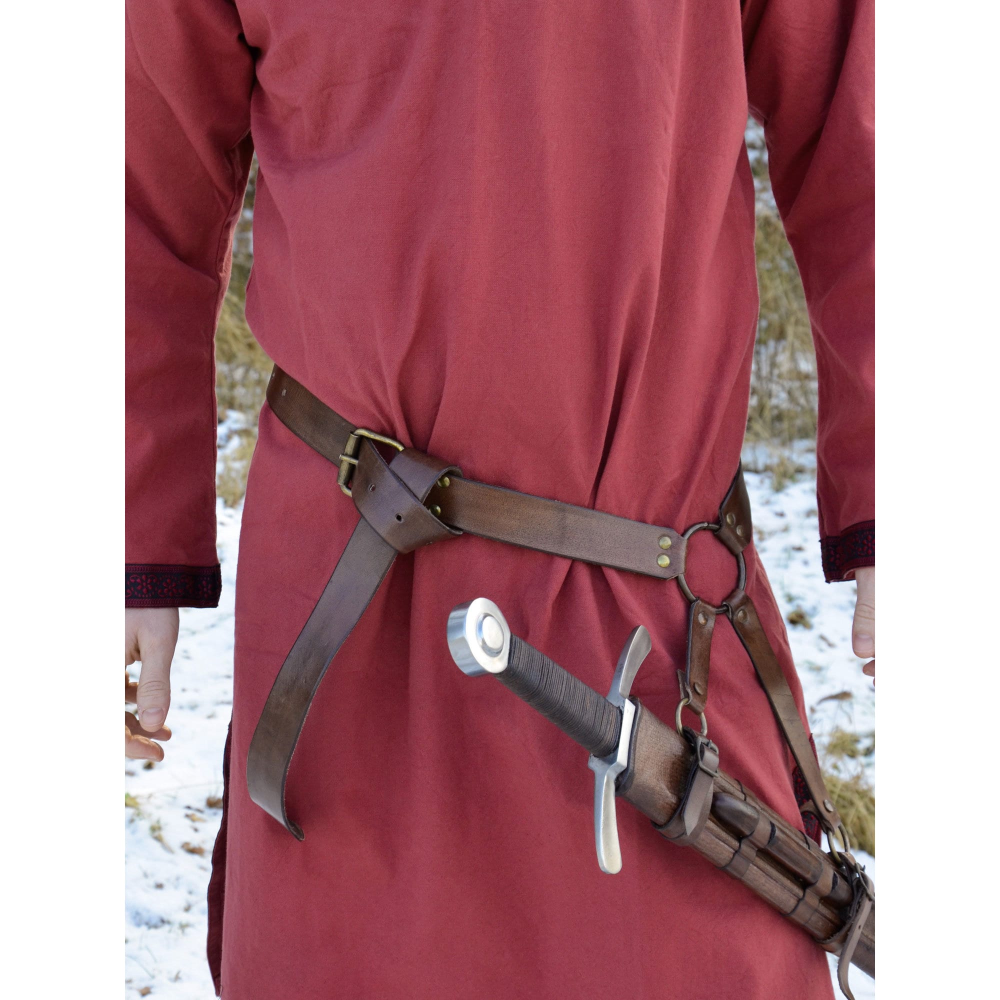 Medieval Sword Belt in Brown Leather Etsy