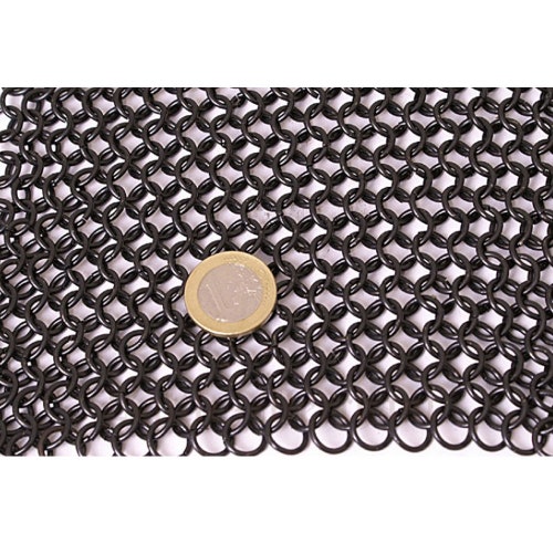 Haubergeon chain mail, un shops riveted round rings, Ø 8 mm, 1.6 mm wide, burnished steel