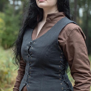 Medieval vest Marian in black