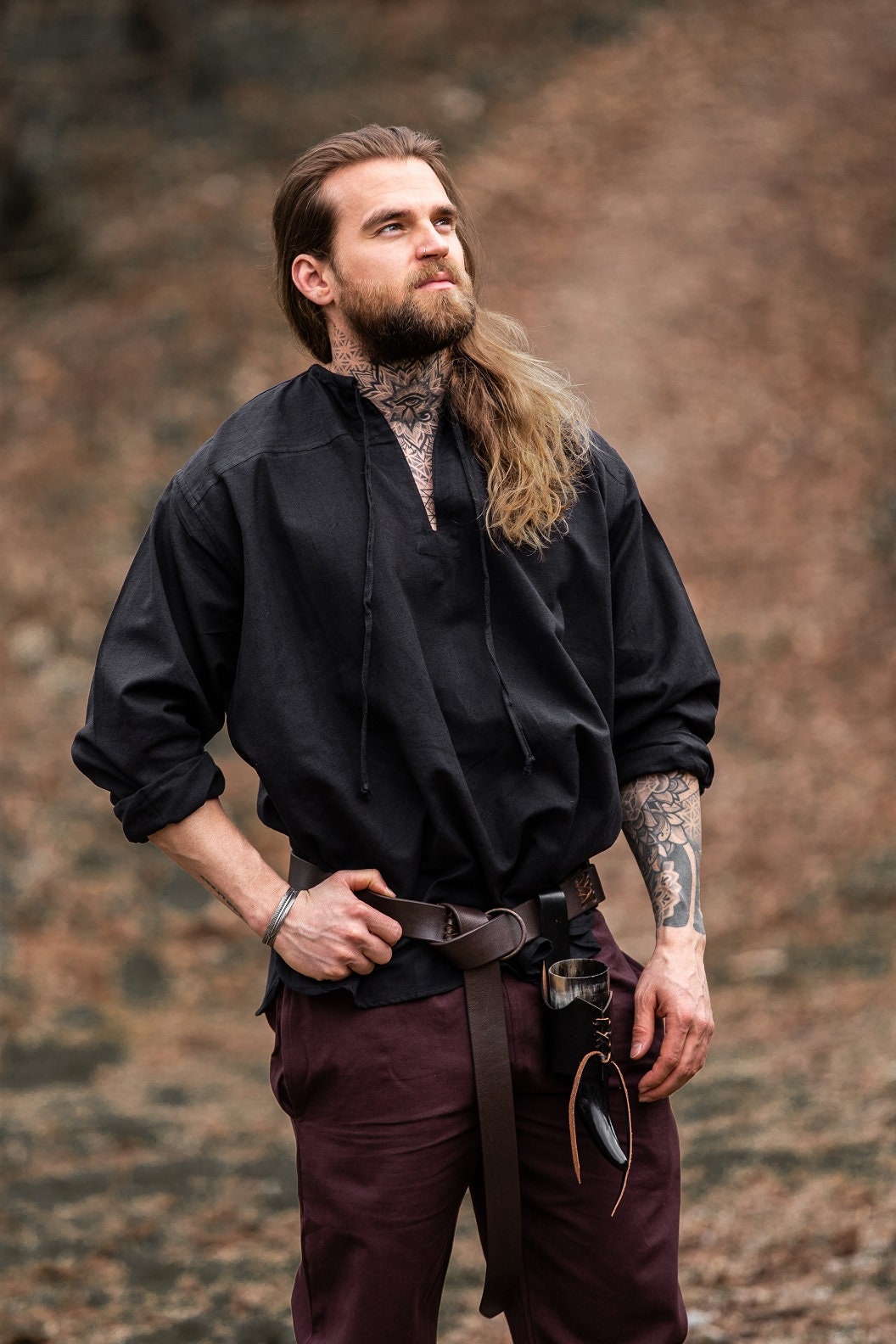 Adult Men's Black Pirate Shirt