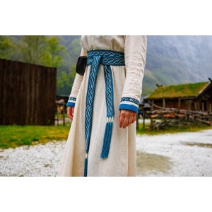 Viking belt blue made of cotton, "Elina"