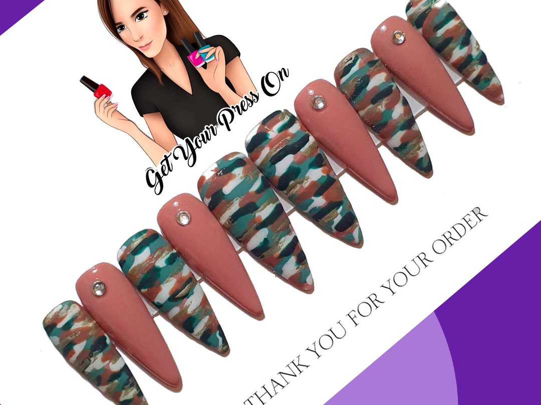 Camo Queen Presson Nails Etsy
