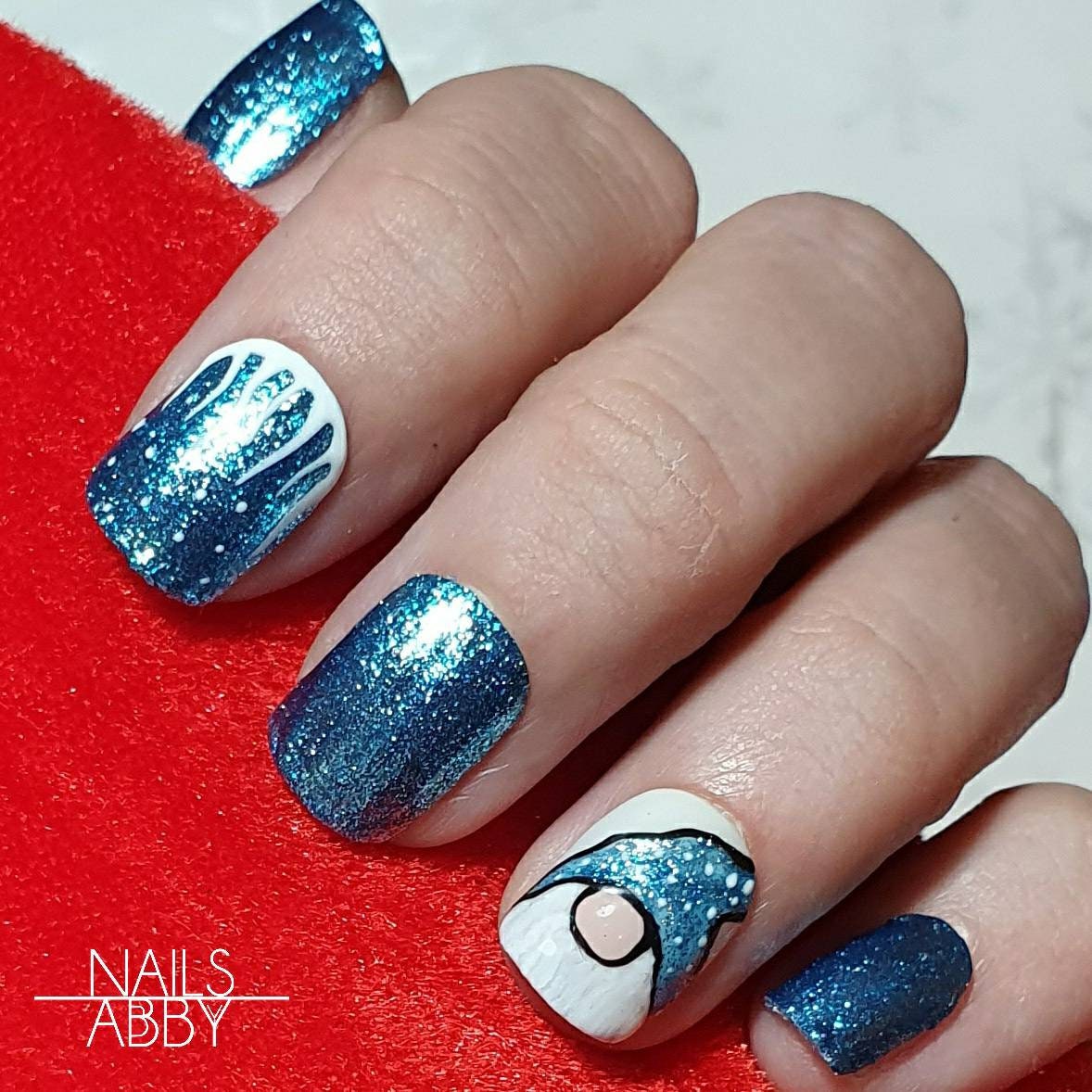 GONK Nails Gnome Press On Nails Sparkle Blue Gonk Etsy