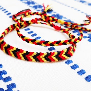 Set di braccialetti dell'amicizia con bandiera belga e tedesca: filato di cotone intrecciato