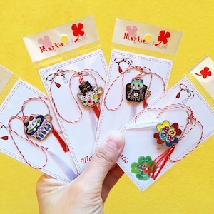 Martisor, martisoare, rumuński tradycyjny martisor koniczyny, rumuńskie prezenty, bułgarska martenitsa, prezenty martisor, Baba Marta, martis