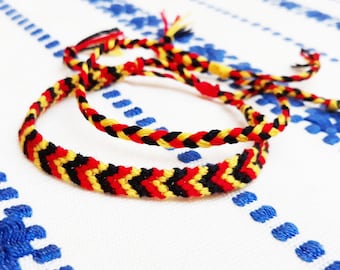 German flag friendship textile bracelet, Belgian flag friendship braided bracelet, Germany flag bracelet, German gifts, Schwarz Rot Gold
