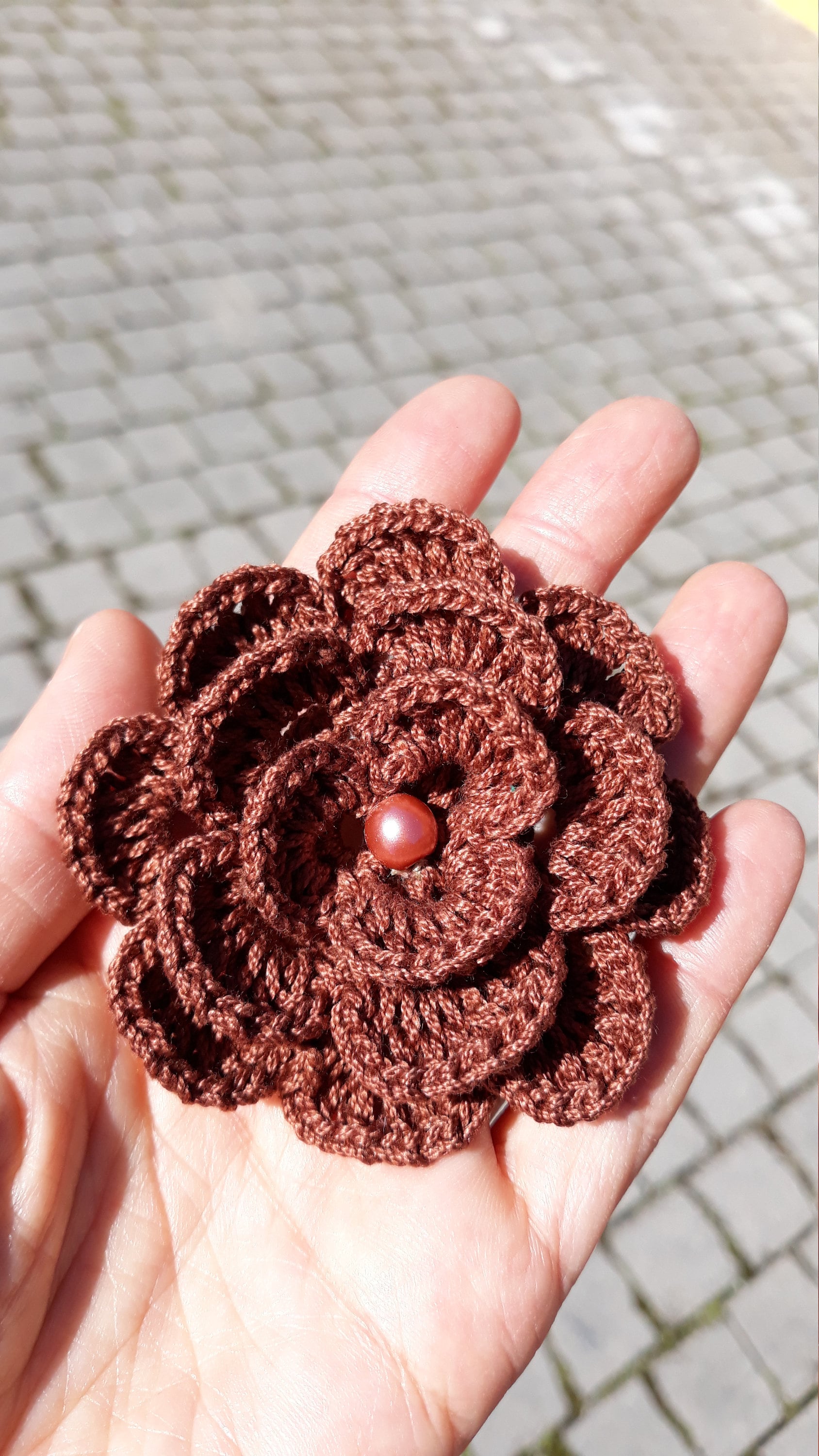 Handmade Crochet Flower Brooch, Organic Cotton Knit Lapel Pin - Etsy