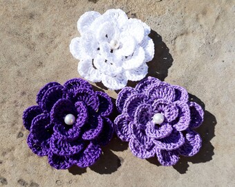 Crochet flower brooch, cotton brooch, textile brooch, lapel flower, knitted flower brooch, knit crochet flower, flower pin, floral brooch