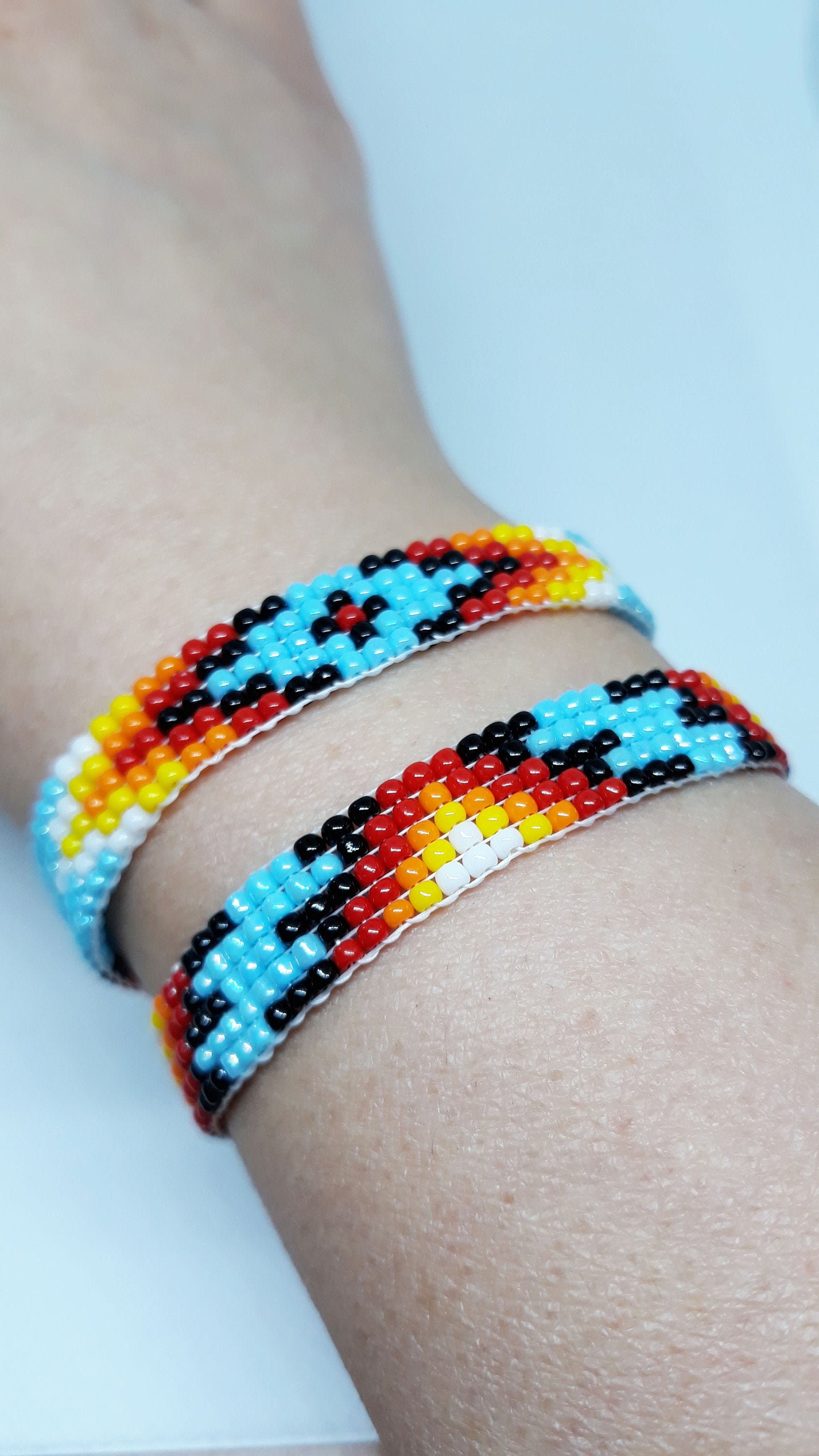 Bead loom bracelet, beaded bracelet, wrap bracelet, seed beads