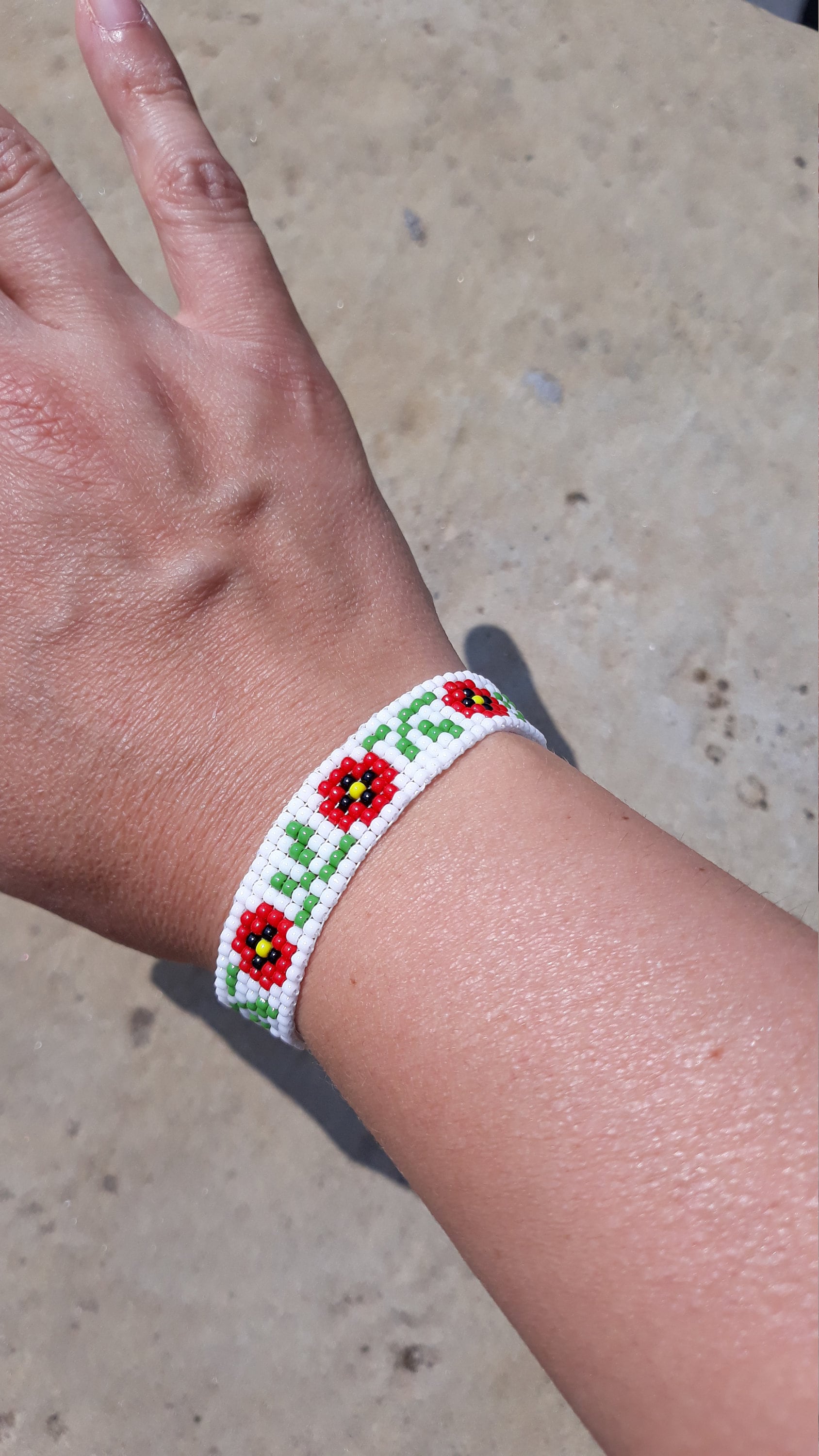 Bead loom bracelet seed bead bracelet flower bracelet Etsy