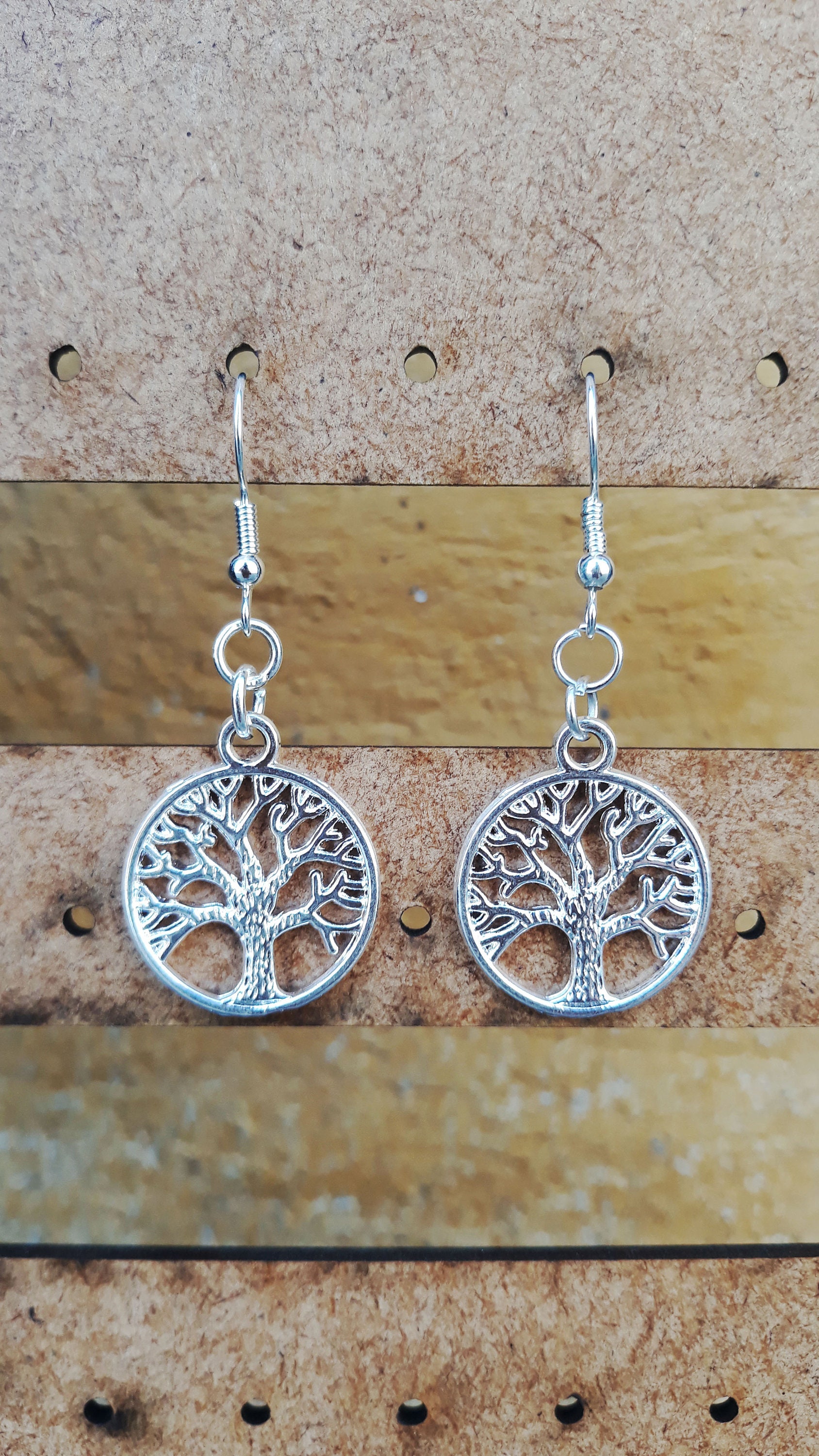 Albero Della Vita in Argento 925 Con Sfondo in Madreperla Azzurra E