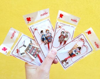 Romanian Martisor Brooch: Traditional Costume Pin, Chimney sweeper, Romania